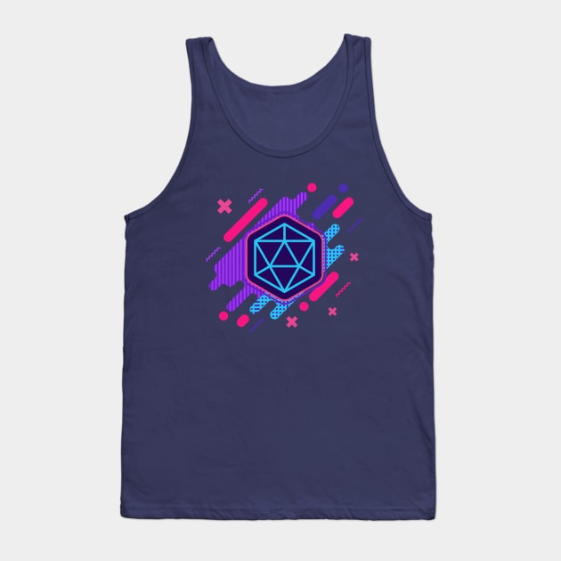 Cyberpunk Vintage Pop D20 Dice Tabletop RPG Tank Top by dungeonarmory